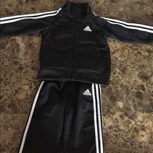 Adidas black & white track sweat